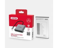 UNITEK ADAPTERIS USB-C – 2X HDMI 4K MST (M/F)