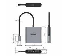 UNITEK ADAPTERIS USB-C – 2X HDMI 4K MST (M/F)