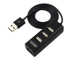 UNITEK Y-2140 juodas Unitek Hub 4x USB 2.0. mini, juodas, Y-2140