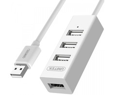 UNITEK Y-2146 Hub 4x USB 2.0. mini baltas Y-2146