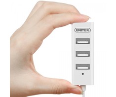 UNITEK Y-2146 Hub 4x USB 2.0. mini baltas Y-2146