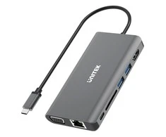 UNITEK D1019B HUB 8IN1 USB-C 3.1 maitinimo tiekimas 100 W