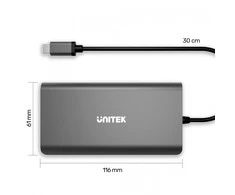 UNITEK D1019B HUB 8IN1 USB-C 3.1 maitinimo tiekimas 100 W