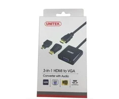 UNITEK Y-6355 Unitek Adapteris mini/mikro HDMI prie VGA + garso, Y-6355