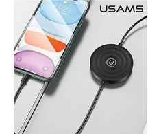 USAMS belaidis įkroviklis US-CC096 10W su kabeliu lightning juodos spalvos CC96WH01