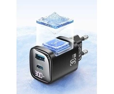 USAMS tinklo įkroviklis CC229 30W GaN USB-C/USB-A Fast Charging XC Series baltos spalvos CC229TC02