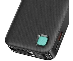 USAMS nešiojama baterija su ištraukiamu USB-C laidu, 10000 mAh PD 20W greito įkrovimo XY serijos juodos spalvos