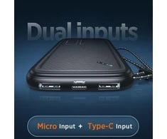 USAMS US-CD150 PB56 2X-USB 10000mAh Juodas