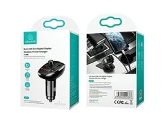 USAMS laisvų rankų įranga C21 FM moduliatorius, Bluetooth 5.0, MP3, 2xUSB 3,4A juodos spalvos CC115GC01 (US-CC115)