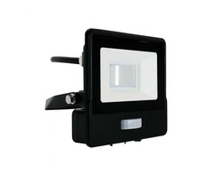 Samsung 10W LED prožektorius V-TAC, juodu korpusu, 6500K, su judesio davikliu