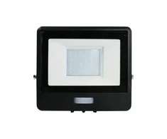 30W LED prožektorius V-TAC, juodu korpusu, 6500K, su judesio davikliu