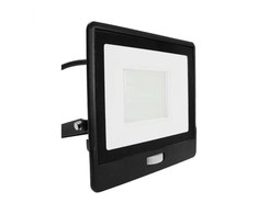 Samsung 50W LED prožektorius V-TAC, juodas, 4000K, su PIR judesio davikliu