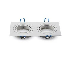 Bikuvalt WHITENERGY SKU3607 V-TAC VT-783 2xGU10 FITTING SQUARE Baltas