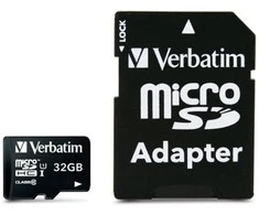 Micro SDHC atminties kortelė Verbatim 32GB, su adapteriu / V44083