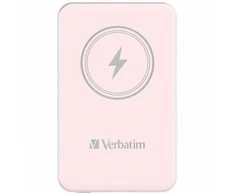 Verbatim Powerbank belaidis `n` Go 15W 5000mAh Wireless Magnetic rožinės spalvos 32243