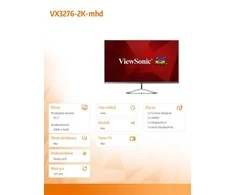 Monitorius VIEWSONIC VX3276-2K-mhd / 31,5" / Panel IPS / 2560x1440 / 16:9