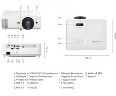 Projektorius Viewsonic PA700S 4500 ANSI liumenų DLP SVGA Baltas