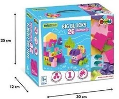 WADER Big Blocks klocki 26el rožinė 41590 15904
