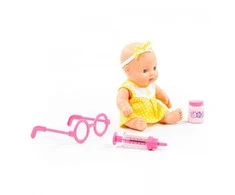 Wader Kūdikis lėlė Lovely Baby Doll 24 cm su gydytojo rinkiniu Polesie