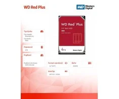 „SanDisk WD Raudona Plus 4TB SATA 6Gb/s 3.5inch 258MB cache“ vidinis HDD, urmu