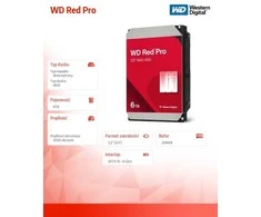 Sandisk WD Raudona Pro 6TB 6Gb/s SATA HDD 3.5inch