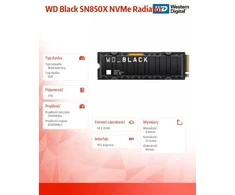 WD Juodas 1TB SN850X NVMe SSD itin greitas PCIe Gen4 x4 M.2 su vidiniu radiatoriumi, vienoje pakuotėje, maitinamas „SANDISK“