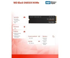 WD Juodas 4TB SN850X NVMe SSD diskas, itin greitas, PCIe Gen4 x4, M.2, vidinis, su „SANDISK“ procesoriumi