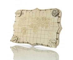Dėlionė WOODEN CITY Medinė Pasaulio Žemėlapių Modelis Su Pavadinimais