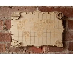 Dėlionė WOODEN CITY Medinė Pasaulio Žemėlapių Modelis Su Pavadinimais