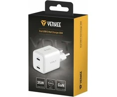 Yenkee Įkroviklis jungiama į tinklą USB C 2x18W 3A Power delivery 3.0 QC3.0 Balta