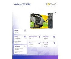 Vaizdo plokštė Žemo profilio ZOTAC GeForce GT 1030, 2 GB GDDR5, ATX/LP, DVI-D, HDMI 2.0b
