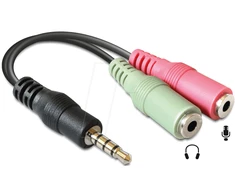 DELOCK Adapteris cable Klinke 3.5 mm 4 Pin St > 2 x Klinke 3.5 mm 3 Pin Bu