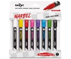 Akrilinių markerių rinkinys Darwi Marbel 8vnt, 2mm storio
