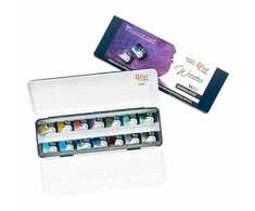 Akvarelinių granuliuojančių dažų rinkinys ROSA Gallery 14x2,5ml, metalinėje dėžutėje