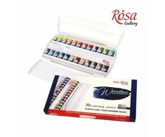 Akvarelinių profesionalių dažų rinkinys ROSA Gallery 24sp plastikinėje dėžutėje
