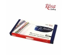 Akvarelinių profesionalių dažų rinkinys ROSA Gallery 24sp plastikinėje dėžutėje