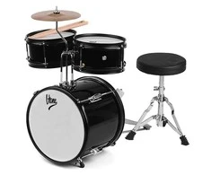 3 dalių vaikiškų būgnų komplektas V-TONE VD JUNIOR, juodas