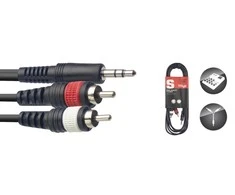 Audio kabelis Stagg 3.5mm TRS - 2 x RCA 3m