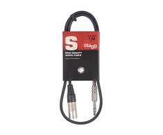 Audio kabelis Stagg 6.35mm Jack TRS - XLR/m 1m