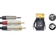 Garso kabelis Stagg REAN 3,5 mm miniJack AUX TRS - 2 x RCA 1,5 m