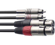Audio kabelis Stagg STC1,5CMXF 2xXLR/f - 2xRCA, 1,5m