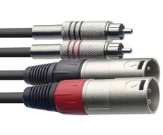 Audio kabelis Stagg STC6CMXM, XLR/RCA (m/m), 6 m