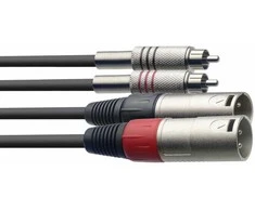 Audio kabelis Stagg STC6CMXM, XLR/RCA (m/m), 6 m