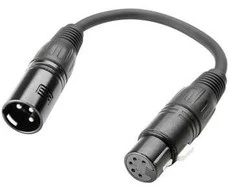 DMX kabelio perėjimas 3pin - 5pin Adam hall K3DHM0020 0.20m