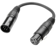 DMX kabelio perėjimas 5pin - 3pin Adam hall K3DGF0020 0.20m