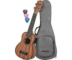 Elektro-akustinė soprano ukulelė kairiarankiams Cascha Mahogany HH 2026EL
