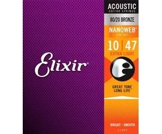 Elixir Eliksyras Stygos ak. gitarai Eliksyras 11002 0.010-0.047 Bronze Nanoweb