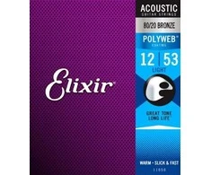 Elixir Eliksyras Stygos ak. gitarai Eliksyras 11050 0.012-0.053 Bronze Polyweb