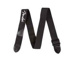 Gitaros diržas Fender baltas logo poly strap, juodas