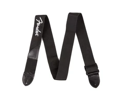 Gitaros diržas Fender baltas logo poly strap, juodas